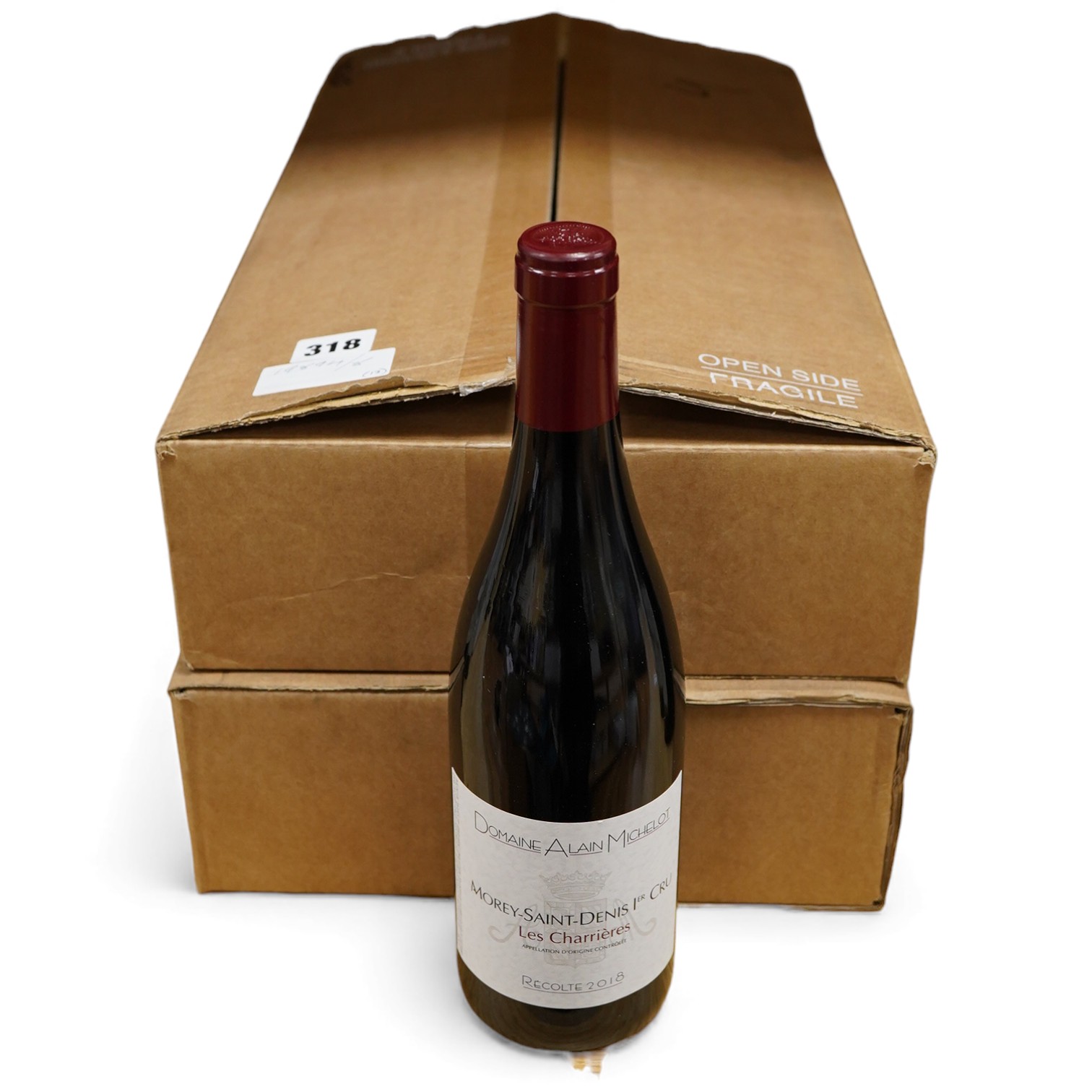 Domaine Alain Michelot Morley-Saint Denis Prem. Cru, 2018, Les Charrieres, two boxed sets of six bottles